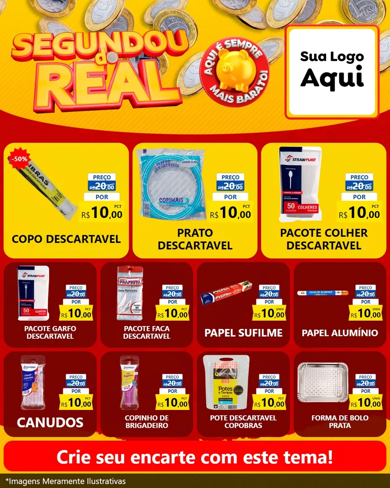 Modelo de Rede Social para Feed Instagram com o tema Segundou do Real para Embalagens