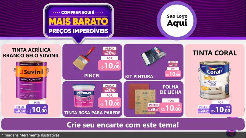 Modelo de TV para TV Horizontal com o tema Mais Barato para Tintas e Ferramentas
