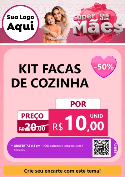 Modelo de Cartaz para Cartaz A4 Vertical com o tema Super Dia Das Mães para Utilidades Domésticas