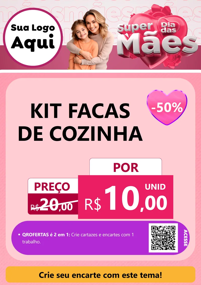 Modelo de Cartaz para Cartaz A4 Vertical com o tema Super Dia Das Mães para Utilidades Domésticas