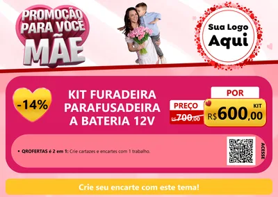 Modelo de Cartaz para Cartaz A4 Horizontal com o tema Promoção Para Você Mãe para Maquinas e Ferramentas