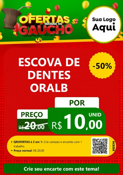 Modelo de Cartaz para Cartaz A4 Vertical com o tema Ofertas Semana Do Gaúcho para Higiene Pessoal