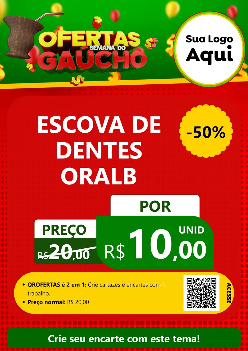 Modelo de Cartaz para Cartaz A4 Vertical com o tema Ofertas Semana Do Gaúcho para Higiene Pessoal