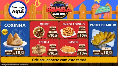 Modelo de TV para TV Horizontal com o tema Festival Bumba Meu Boi para Salgadaria