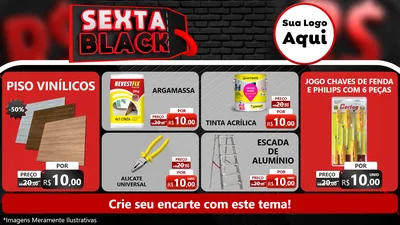 Modelo de TV para TV Horizontal com o tema Sexta Black para Material para Construção