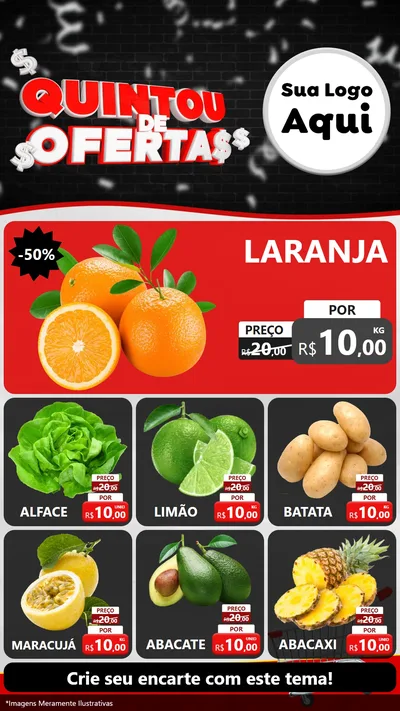 Modelo de Rede Social para Stories com o tema Quintou de Ofertas para Hortifrúti