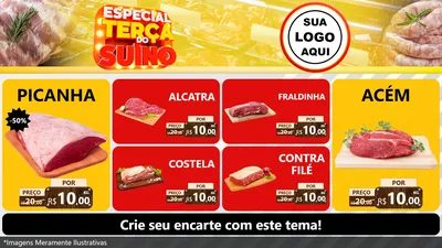 Modelo de TV para TV Horizontal com o tema Especial Terça do Suíno para Açougue