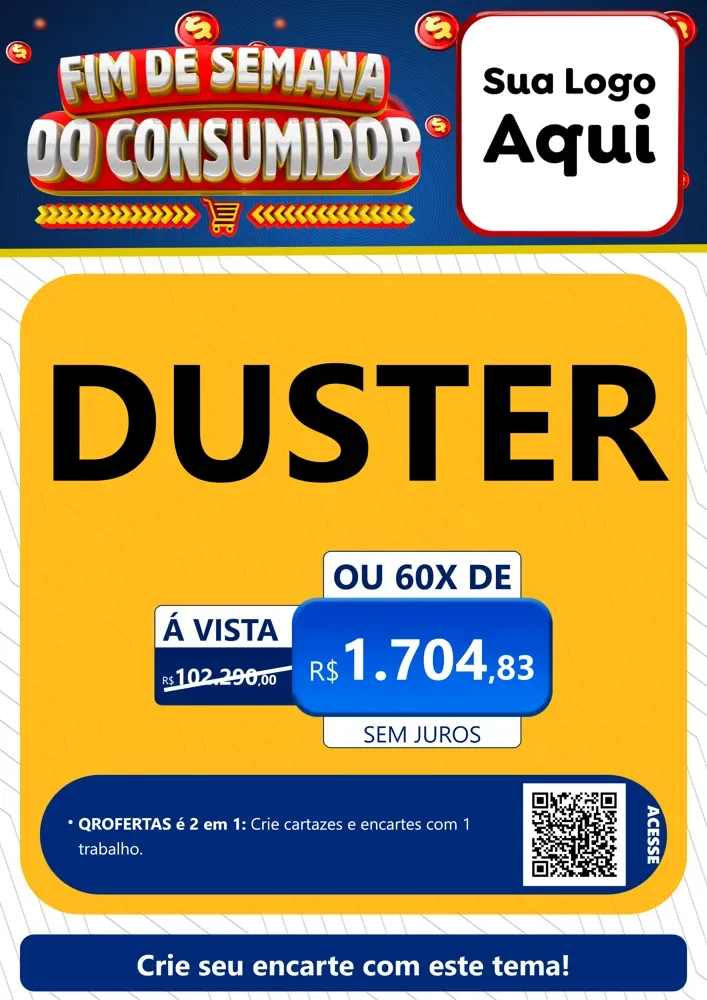 Modelo de Cartaz para Cartaz A4 Vertical com o tema Fim de Semana do Consumidor para Concessionaria de Carros