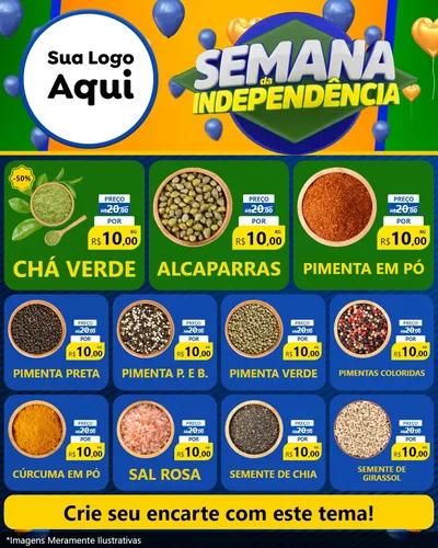 Modelo de Rede Social para Feed Instagram com o tema Semana da Independência para Produtos Naturais