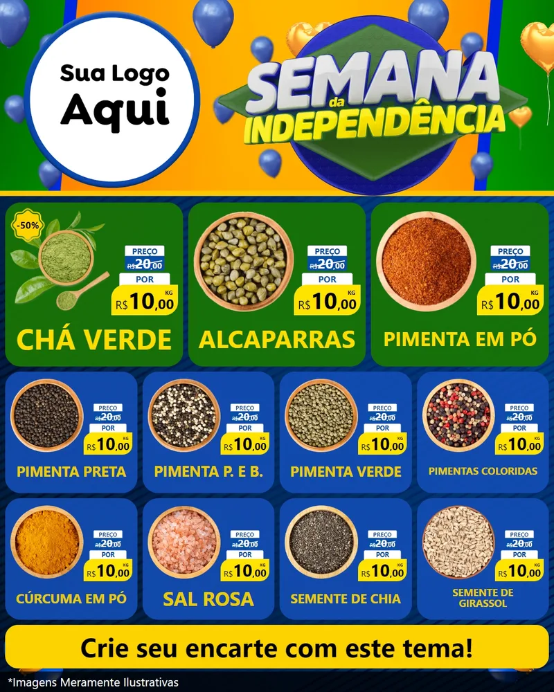Modelo de Rede Social para Feed Instagram com o tema Semana da Independência para Produtos Naturais
