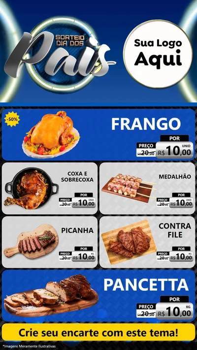 Modelo de TV para TV Vertical com o tema Sorteio Dia Dos Pais para Assados
