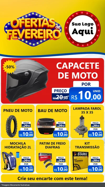 Modelo de Rede Social para Stories com o tema Ofertas de Fevereiro para Moto peças