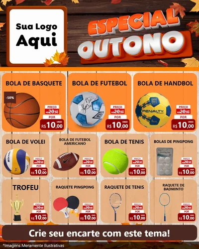Modelo de Rede Social para Feed Instagram com o tema Especial Outono para Artigos Esportivos