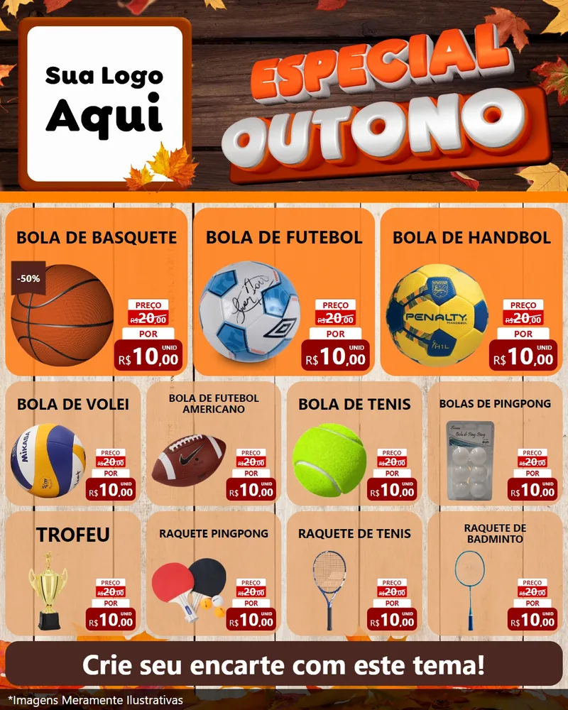 Modelo de Rede Social para Feed Instagram com o tema Especial Outono para Artigos Esportivos