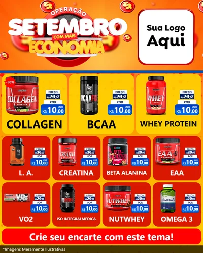 Modelo de Rede Social para Feed Instagram com o tema Operação Setembro Com Muita Economia para Suplementos alimentares