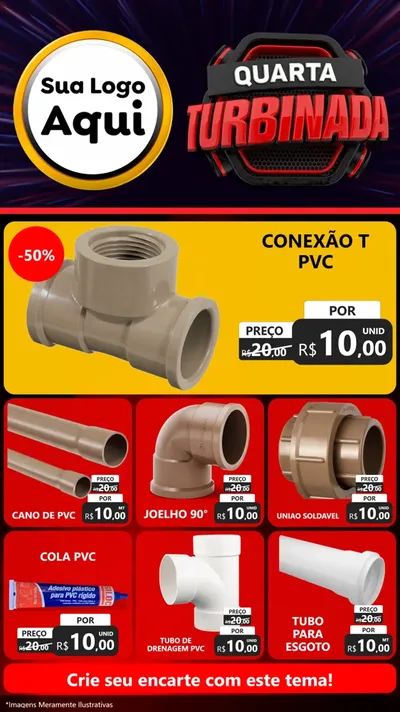 Modelo de Rede Social para Stories com o tema Quarta Turbinada para Tubos e conexões