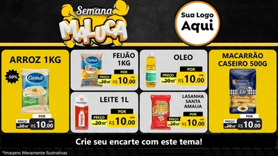 Modelo de TV para TV Horizontal com o tema Semana Maluca para Supermercado