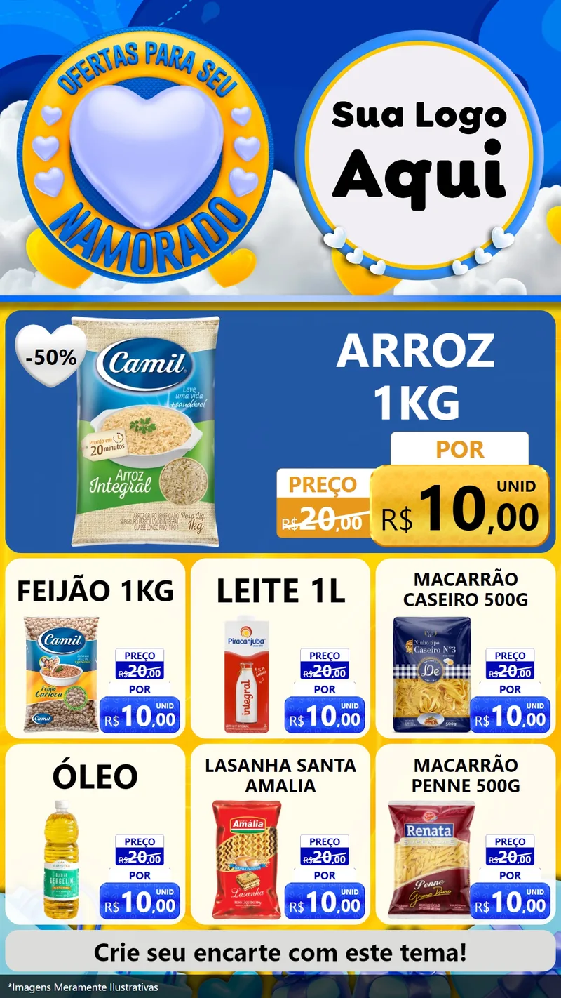 Modelo de Rede Social para Stories com o tema Ofertas Para Seu Namorado para Supermercado