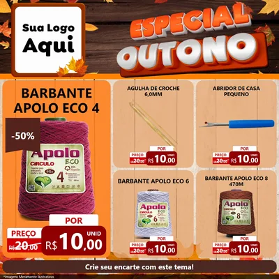 Modelo de Rede Social para Feed Facebook com o tema Especial Outono para Armarinho e Aviamentos