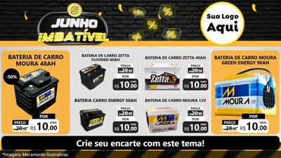 Modelo de TV para TV Horizontal com o tema Junho Imbatível para Baterias Elétricas