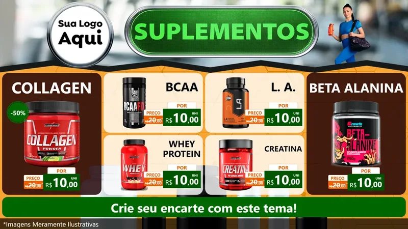 Modelo de TV para TV Horizontal com o tema Suplementos para Suplementos alimentares