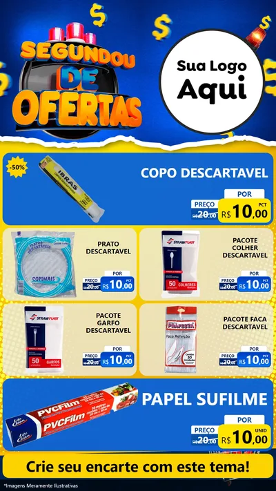 Modelo de TV para TV Vertical com o tema Segundou de Ofertas para Embalagens