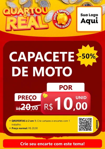 Modelo de Cartaz para Cartaz A4 Vertical com o tema Quartou do Real para Moto peças