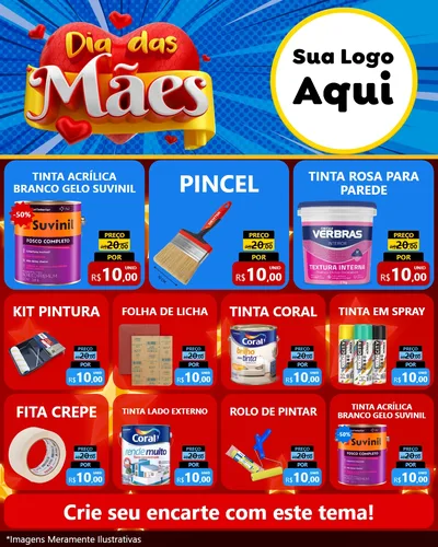 Modelo de Rede Social para Feed Instagram com o tema Dia das Mães para Tintas e Ferramentas