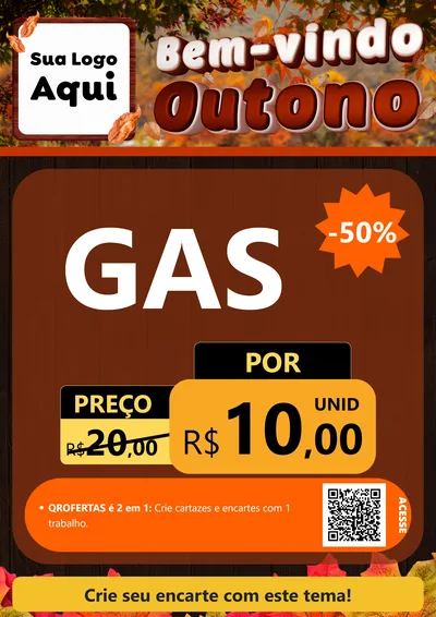 Modelo de Cartaz para Cartaz A4 Vertical com o tema Bem-vindo Outono para Água e gás