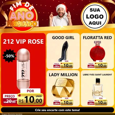 Modelo de Rede Social para Feed Facebook com o tema Fim de Ano Premiado para Perfumes