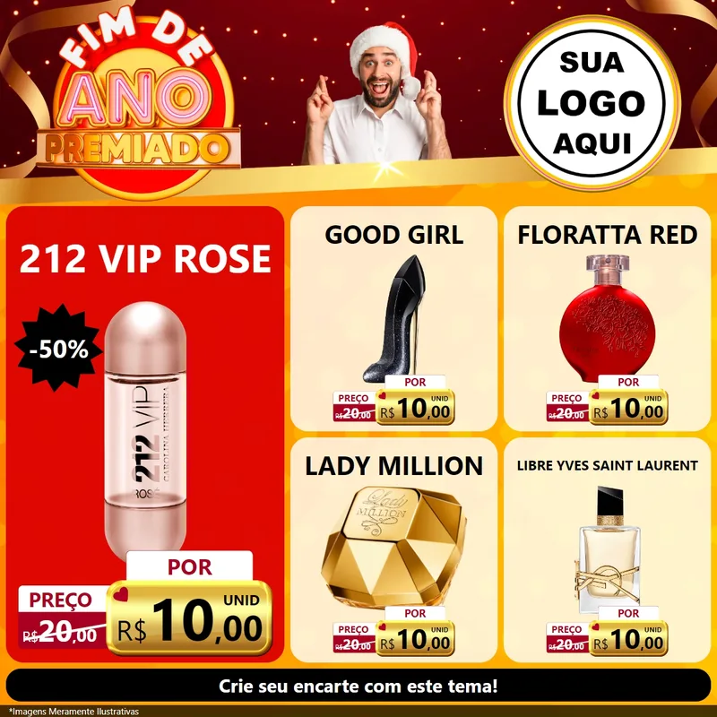 Modelo de Rede Social para Feed Facebook com o tema Fim de Ano Premiado para Perfumes