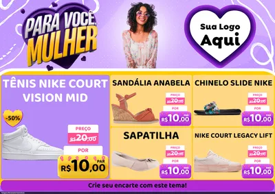 Modelo de Encarte para Encarte A4 Horizontal com o tema Para Você, Mulher para Calçados
