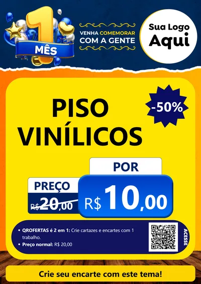 Modelo de Cartaz para Cartaz A4 Vertical com o tema Um Mês de Aniversário para Material para Construção