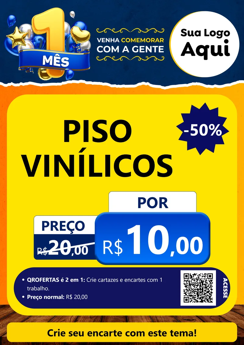 Modelo de Cartaz para Cartaz A4 Vertical com o tema Um Mês de Aniversário para Material para Construção