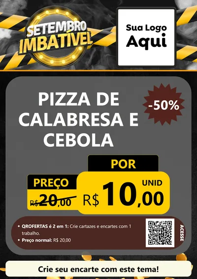 Modelo de Cartaz para Cartaz A4 Vertical com o tema Setembro Imbatível para Pizzaria
