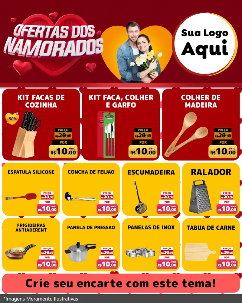 Modelo de Rede Social para Feed Instagram com o tema Ofertas Dos Namorados para Utilidades Domésticas