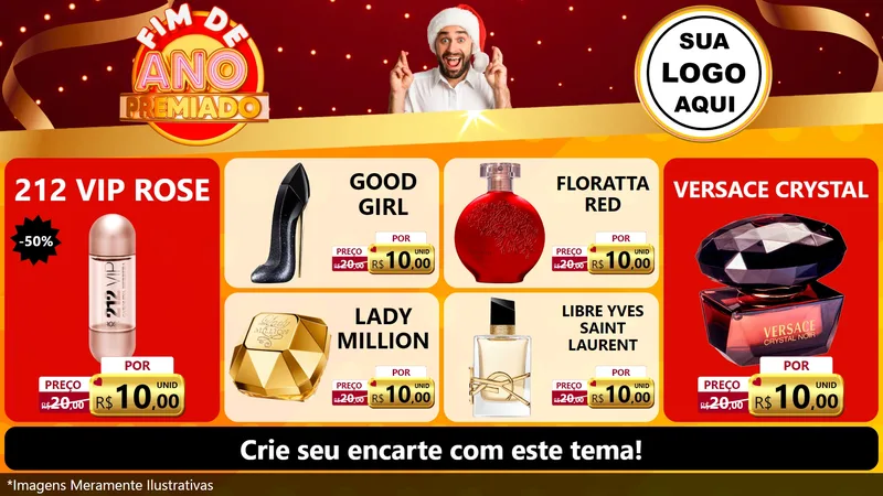 Modelo de TV para TV Horizontal com o tema Fim de Ano Premiado para Perfumes