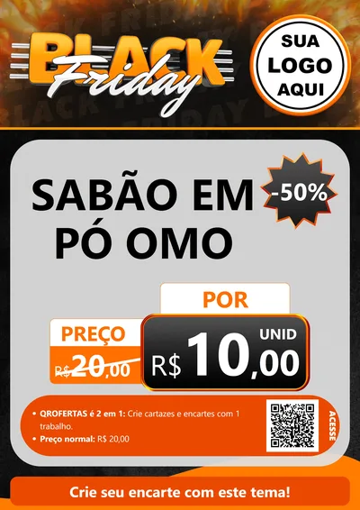 Modelo de Cartaz para Cartaz A4 Vertical com o tema Black Friday para Produtos de Limpeza