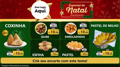 Modelo de TV para TV Horizontal com o tema Especial de Natal para Salgadaria
