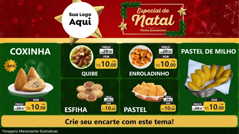 Modelo de TV para TV Horizontal com o tema Especial de Natal para Salgadaria