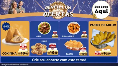Modelo de TV para TV Horizontal com o tema Réveillon de Ofertas para Salgadaria