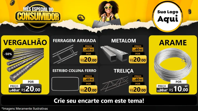 Modelo de TV para TV Horizontal com o tema Mês Especial do Consumidor para Ferragens