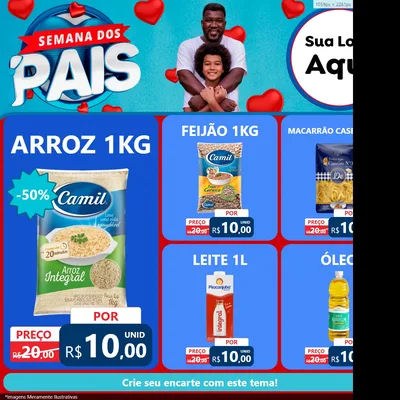 Modelo de Rede Social para Feed Facebook com o tema Semana Dos Pais para Supermercado