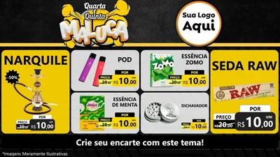 Modelo de TV para TV Horizontal com o tema Quarta e Quinta Maluca para Tabacaria
