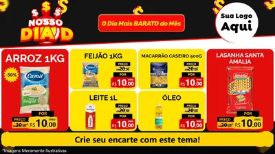 Modelo de TV para TV Horizontal com o tema Nosso Dia D para Supermercado