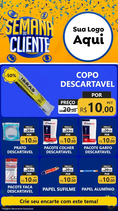Modelo de Rede Social para Stories com o tema Semana do Cliente para Embalagens