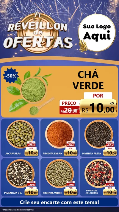 Modelo de Rede Social para Stories com o tema Réveillon de Ofertas para Produtos Naturais