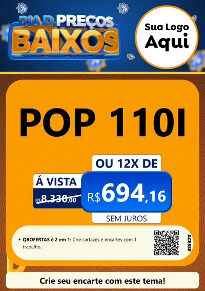 Modelo de Cartaz para Cartaz A4 Vertical com o tema Dia D Preço Baixo para Concessionaria de Motos