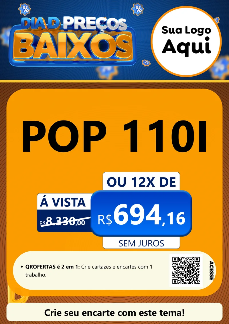 Modelo de Cartaz para Cartaz A4 Vertical com o tema Dia D Preço Baixo para Concessionaria de Motos