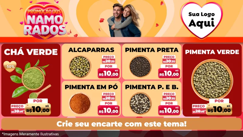 Modelo de TV para TV Horizontal com o tema Promoção dos Namorados para Produtos Naturais
